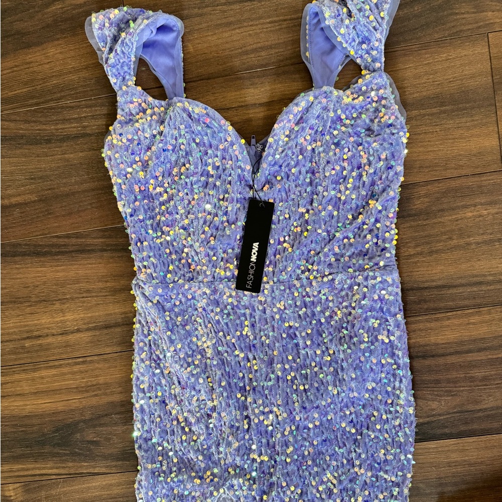 Lavender Fashion Nova Sequin Dress